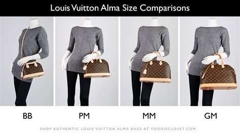 Louis Vuitton purse size chart